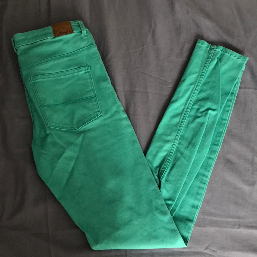 Sky blue/teal pants